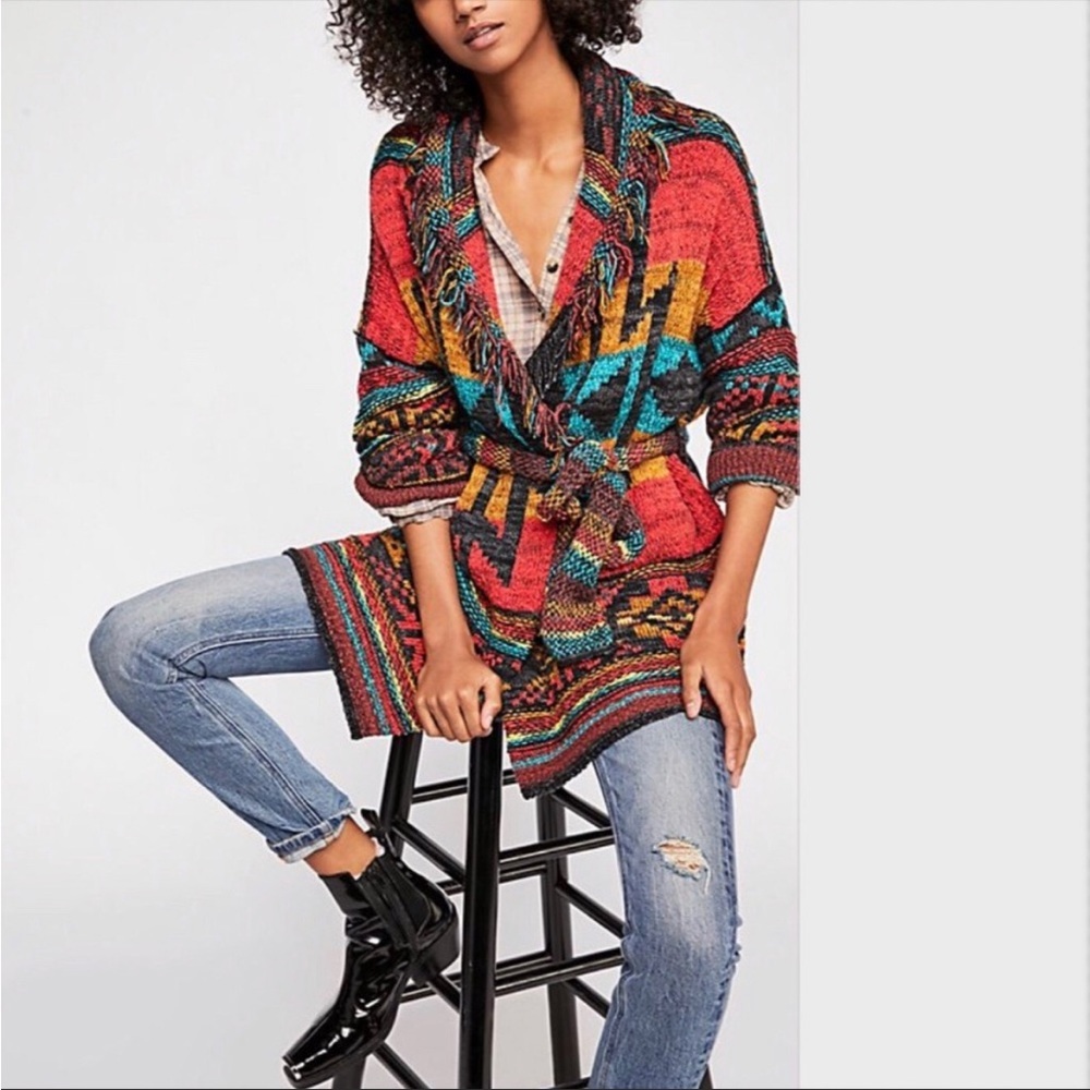 Free People Wild Wild West Knit Cardigan Sweater